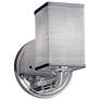 1_Textile Bronx Family 9" High Polished Chrome Wall Sconce w/ Gray Shade