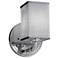 Textile Bronx Family 9" High Polished Chrome Wall Sconce w/ Gray Shade