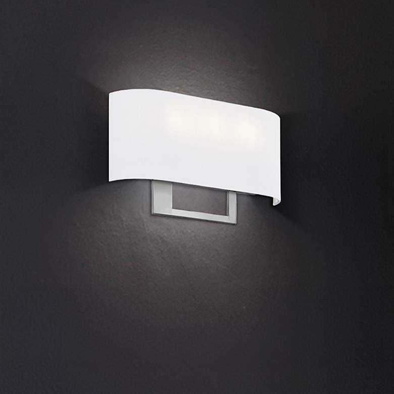 Image 1 Textile Callie 10" High Brushed Nickel ADA Wall Sconce