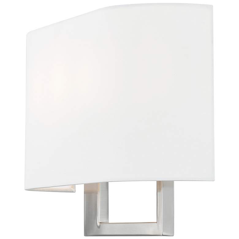 Image 5 Textile Callie 10" High Brushed Nickel ADA Wall Sconce more views