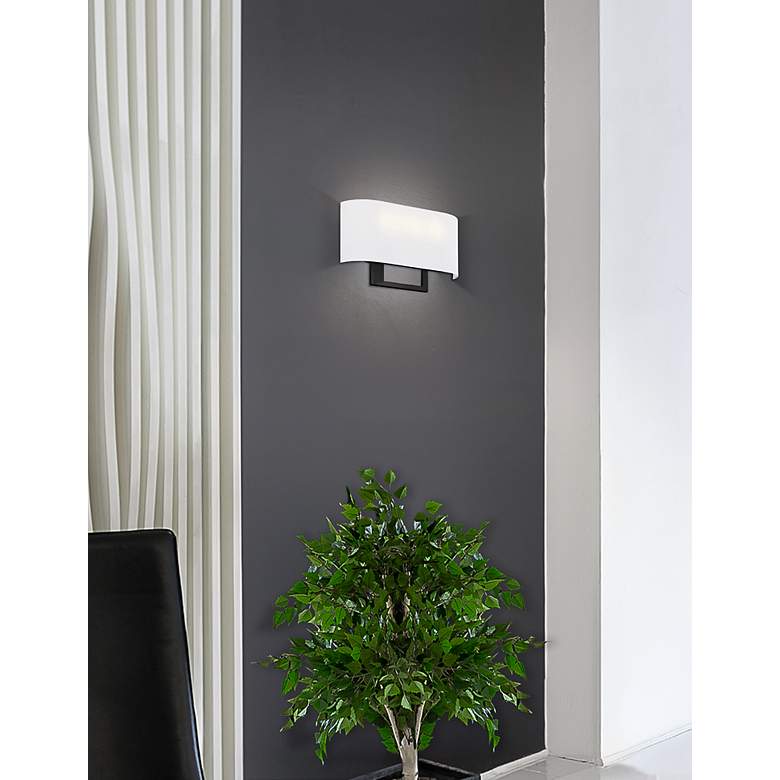 Image 6 Textile Callie 10" High Matte Black ADA Wall Sconce more views