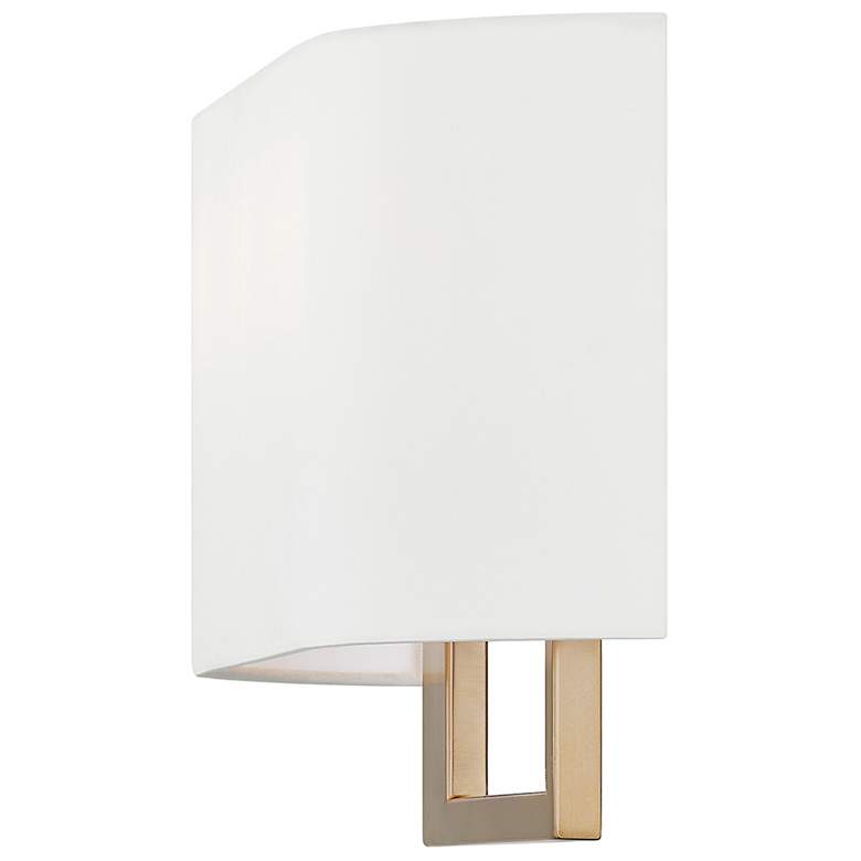 Image 3 Textile Callie 10"H 3-Light Matte Black ADA Wall Sconce w/ White Shade more views