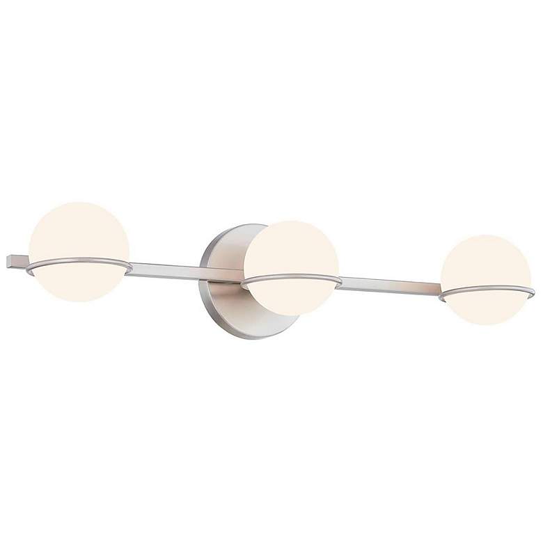 Image 1 Textile Centric 23" Wide Brushed Nickel 3-Light Bath Light