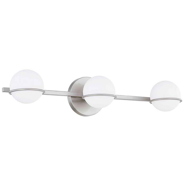Image 2 Textile Centric 23" Wide Brushed Nickel 3-Light Bath Light more views