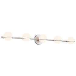 Textile Centric 41" Wide Brushed Nickel 5-Light Bath Light