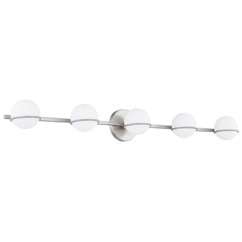 Image 2 Textile Centric 41" Wide Brushed Nickel 5-Light Bath Light more views