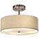 Textile™ Classic 14"W Nickel Cream Drum Pendant Light