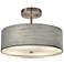 Textile™ Classic 14"W Nickel Gray Drum Pendant Light