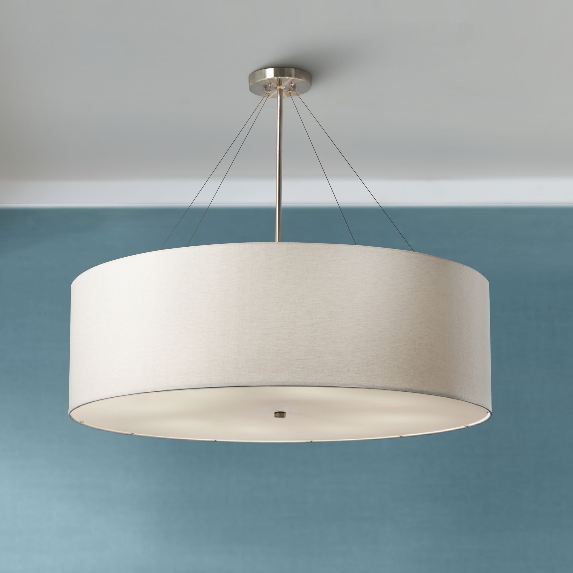 white drum pendant light