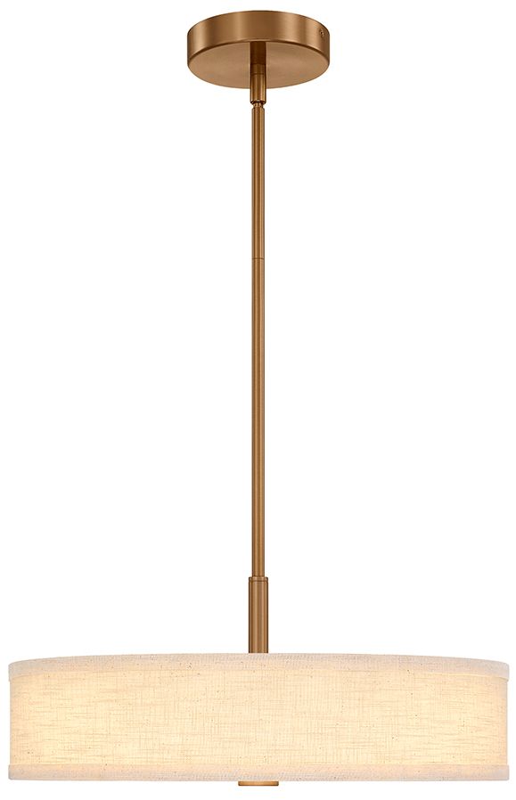 Image 3 Textile Genova 18" Wide Brushed Brass, Cream Linen LED Pendant more views