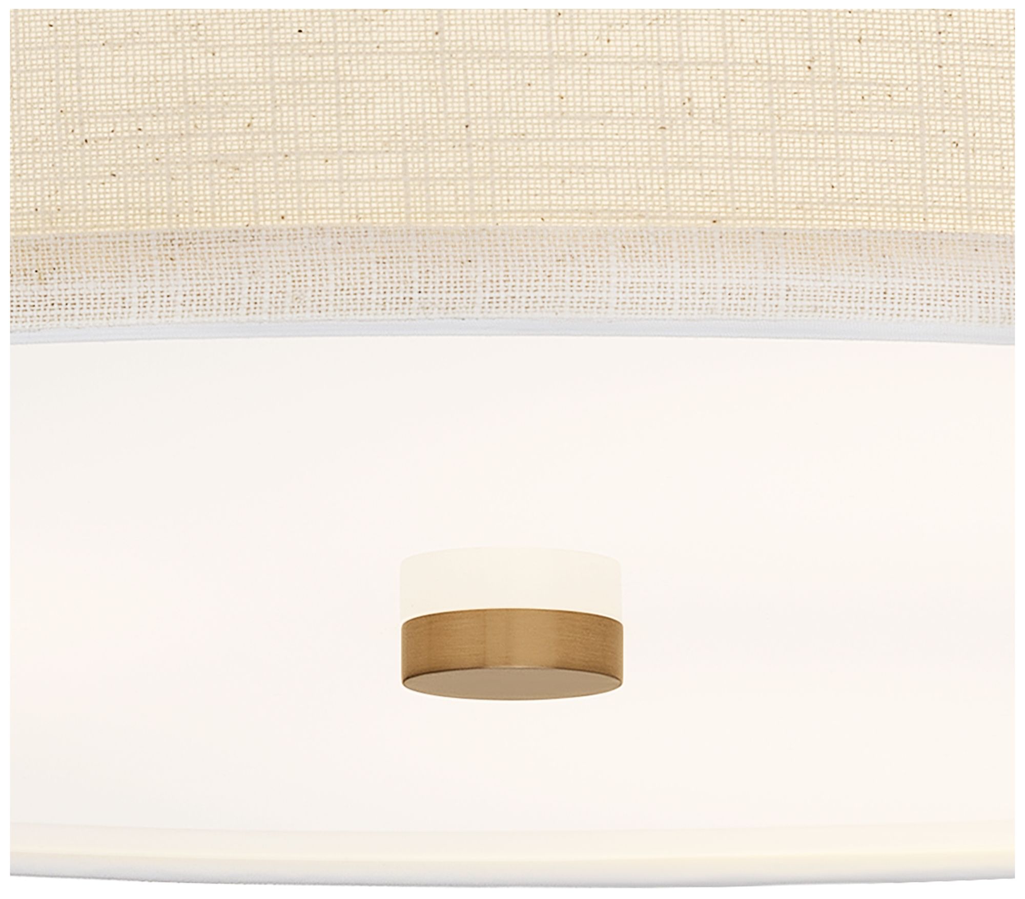 Image 4 Textile Genova 18" Wide Brushed Brass, Cream Linen LED Pendant more views