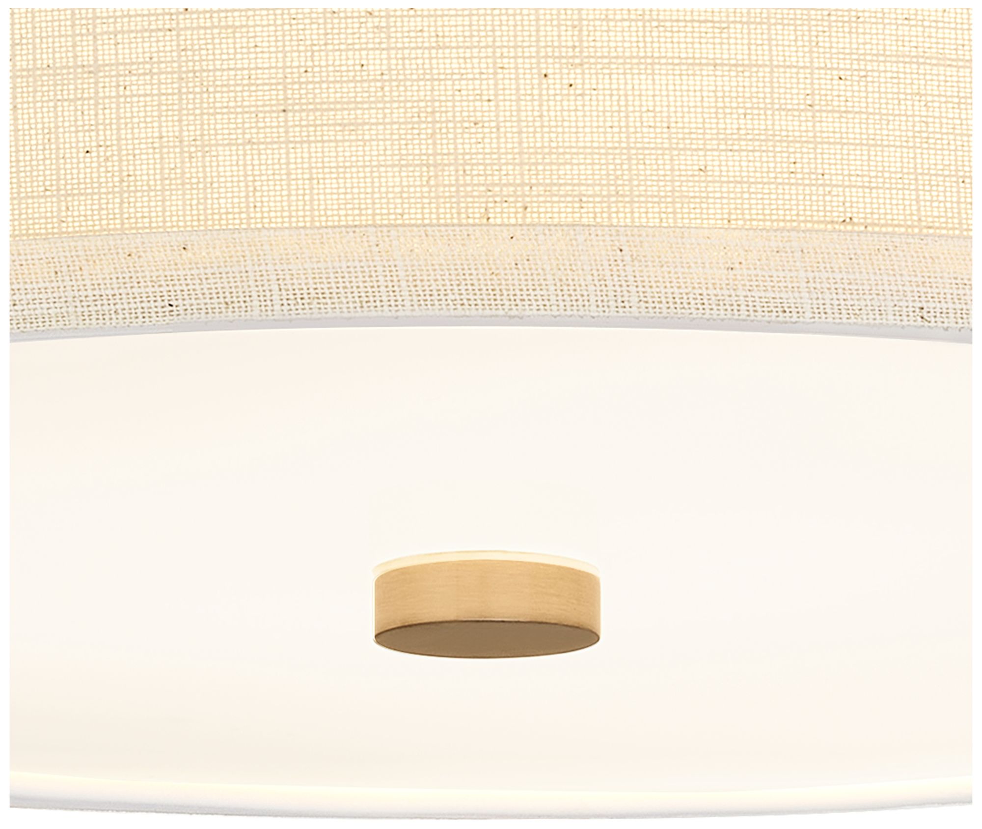 Image 3 Textile Genova 18" Wide Brushed Brass, Cream Linen LED Semi-Flush more views