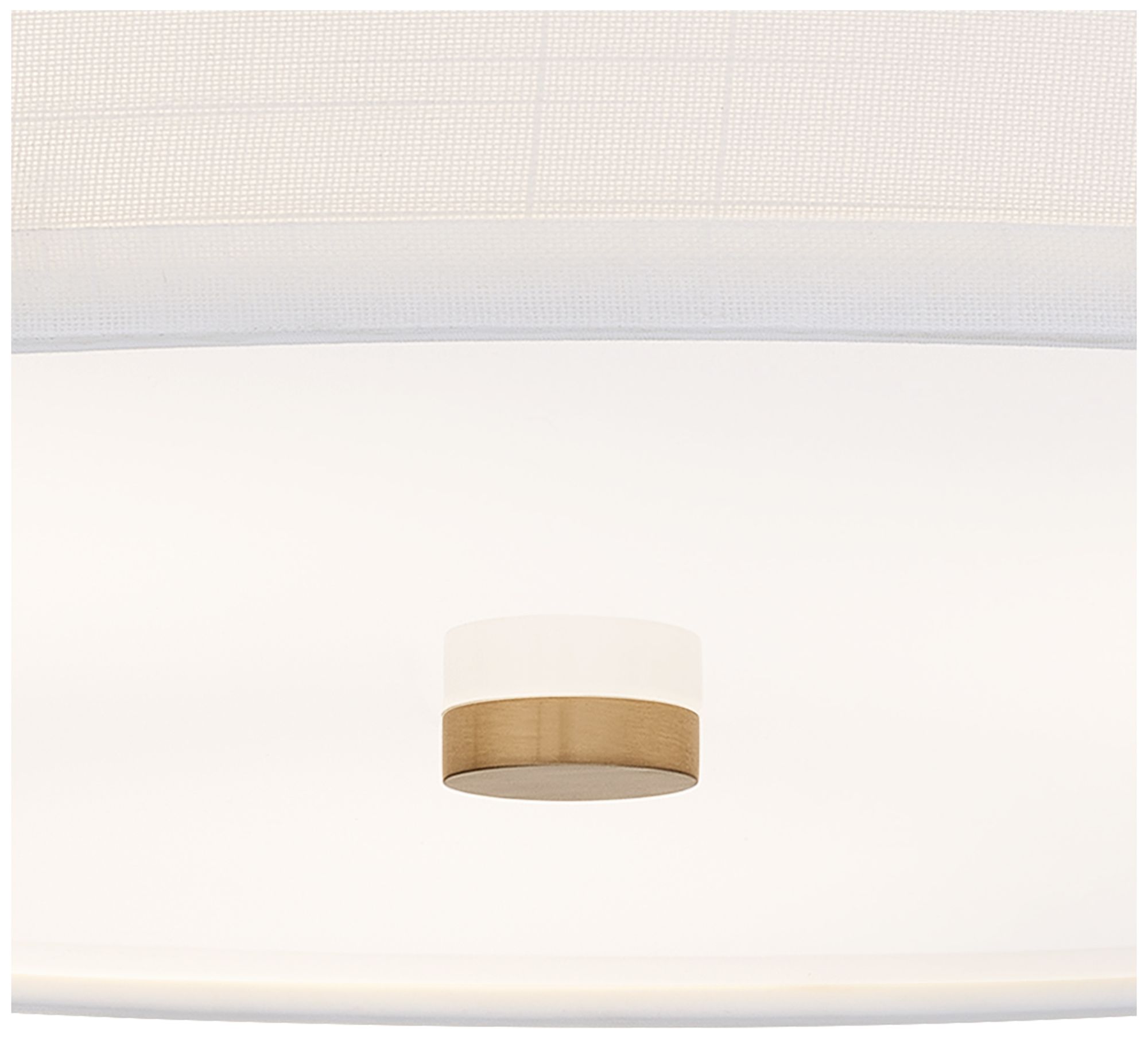 Image 3 Textile Genova 18" Wide Brushed Brass, White Linen LED Semi-Flush more views