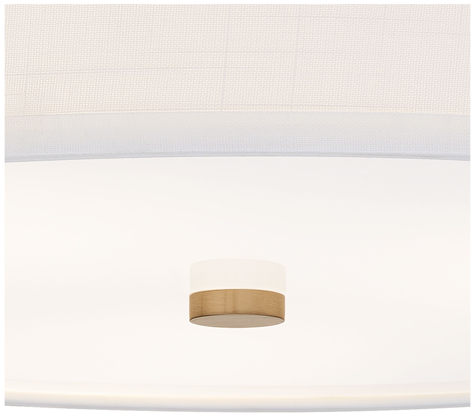 Image 4 Textile Genova 24" Wide Brushed Brass, White Linen LED Semi-Flush more views