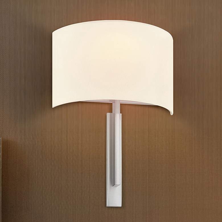 Image 2 Textile Hamilton 14" High Brushed Nickel ADA Wall Sconce