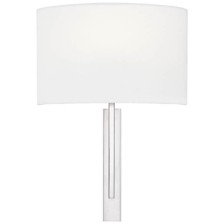 Image 5 Textile Hamilton 14" High Brushed Nickel ADA Wall Sconce more views