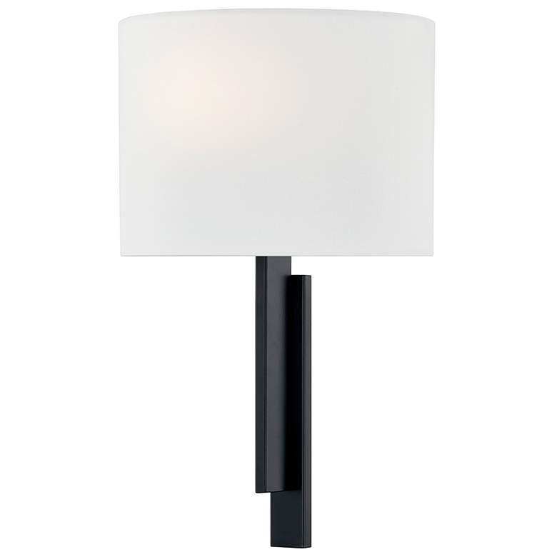 Image 3 Textile Hamilton 14" High Matte Black ADA Wall Sconce