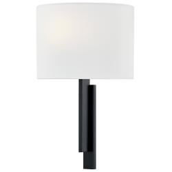 Textile Hamilton 14" High Matte Black ADA Wall Sconce