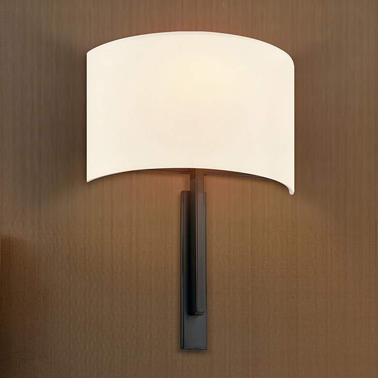 Image 2 Textile Hamilton 14" High Matte Black ADA Wall Sconce