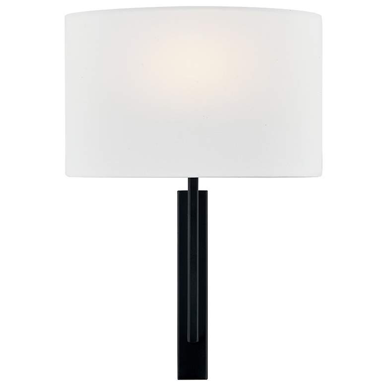 Image 5 Textile Hamilton 14" High Matte Black ADA Wall Sconce more views
