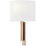 2_Textile Hamilton 14"H Brushed Brass ADA Wall Sconce With White Linen S