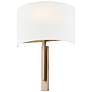 4_Textile Hamilton 14"H Brushed Brass ADA Wall Sconce With White Linen S more views