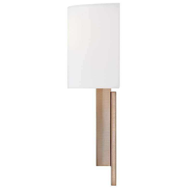 Image 5 Textile Hamilton 14"H Brushed Brass ADA Wall Sconce With White Linen S more views