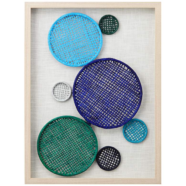 Image 2 Textile Multi-Color Circles Rectangular Framed Wall Art