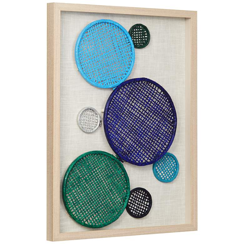 Image 7 Textile Multi-Color Circles Rectangular Framed Wall Art more views