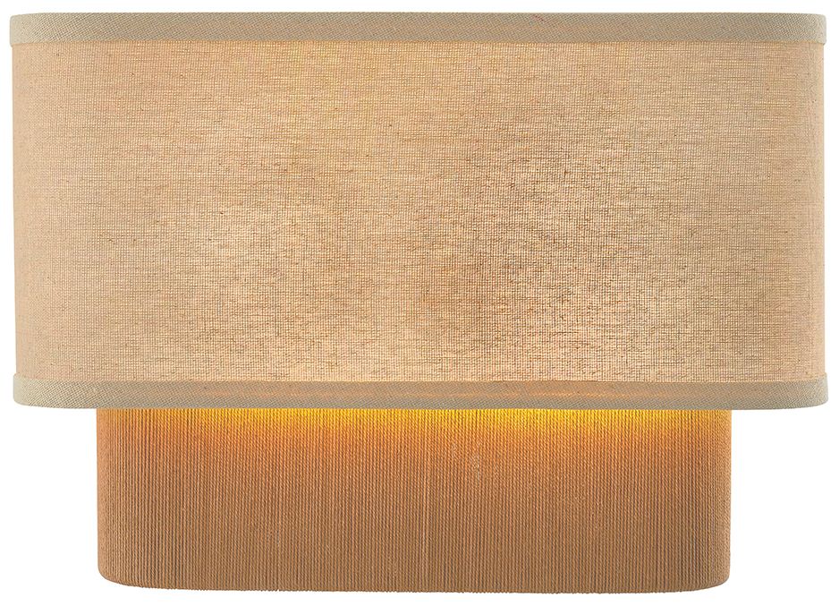 Textile Narberth 10"H 2-Light Brushed Brass, Cream Linen Wall Sconce