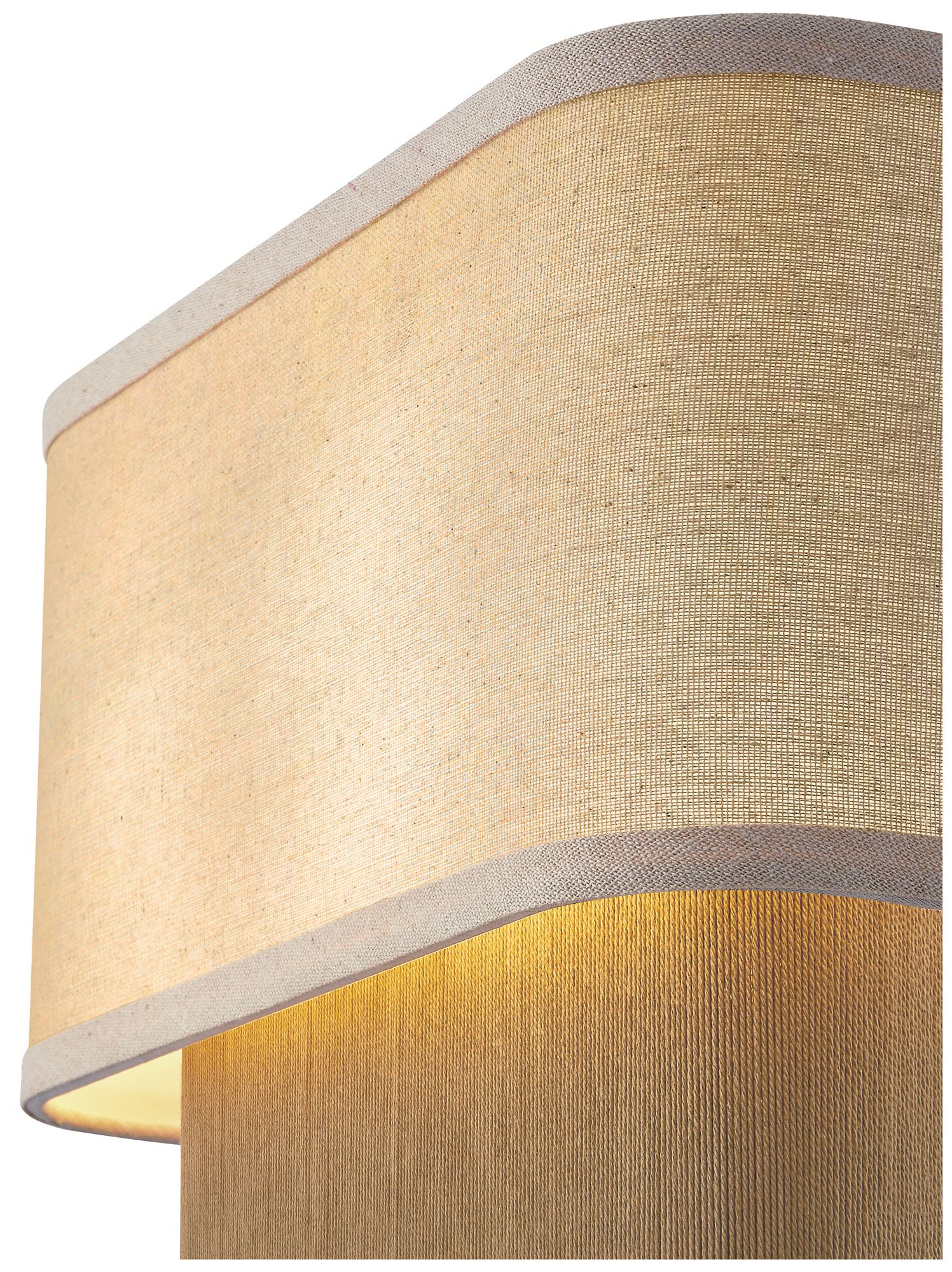 Image 4 Textile Narberth 10" High 2-Light Brushed Brass, Cream Linen Wall Sconce more views