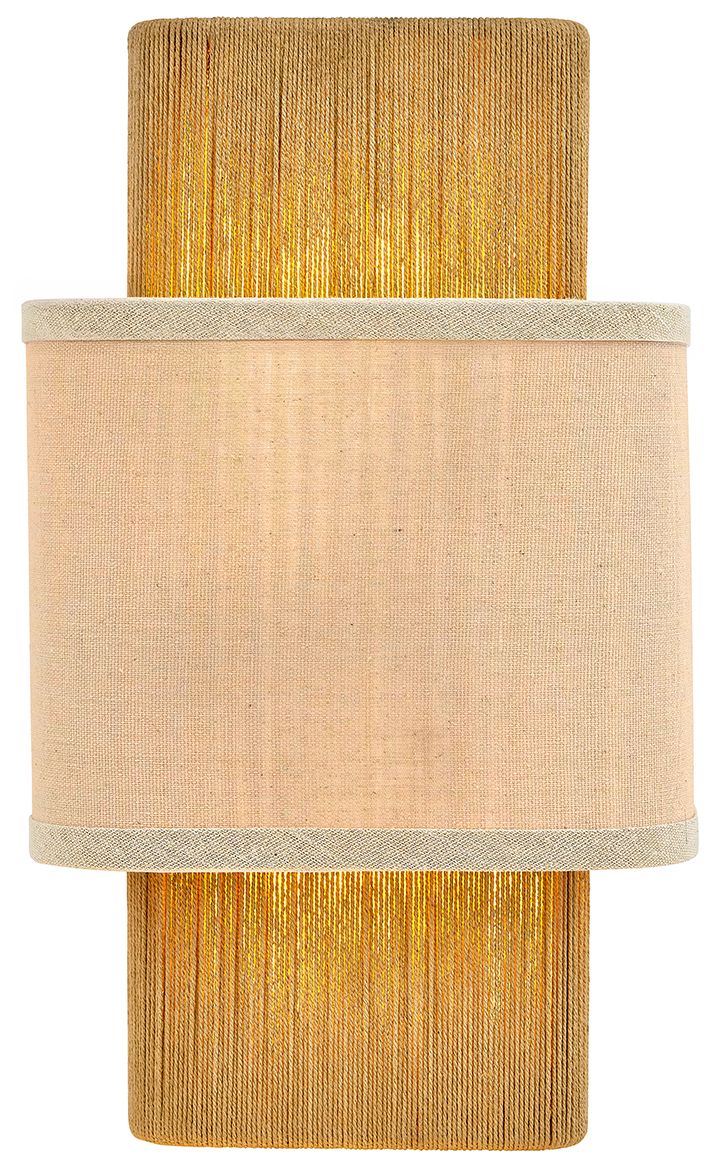 Textile Narberth 13.5"H 2-Light Brushed Brass, Cream Linen Wall Sconce