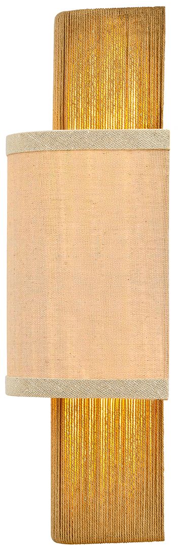 Image 3 Textile Narberth 13.5" High 2-Light Brushed Brass, Cream Linen Wall Sconce more views