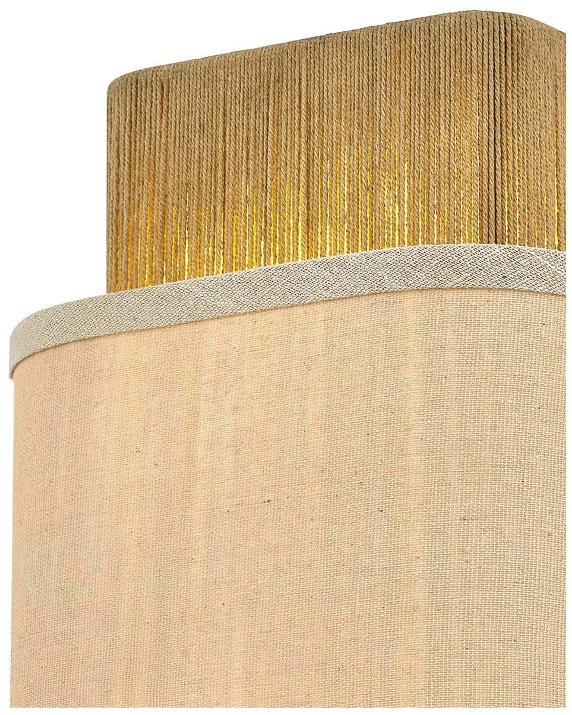 Image 4 Textile Narberth 13.5" High 2-Light Brushed Brass, Cream Linen Wall Sconce more views