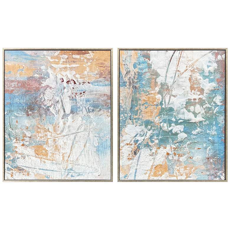 Image 1 Textural Abstract II 16"W x 20"H Non-Glass Framed Wall Art Set of