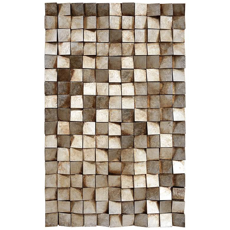 Image 2 Textured 1 48"H Metallic Rugged Wooden Blocks Metal Wall Art