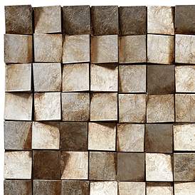 Image3 of Textured 1 48"H Metallic Rugged Wooden Blocks Metal Wall Art more views