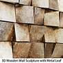 Textured 1 48"H Metallic Rugged Wooden Blocks Metal Wall Art