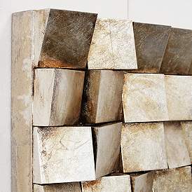 Image5 of Textured 1 48"H Metallic Rugged Wooden Blocks Metal Wall Art more views