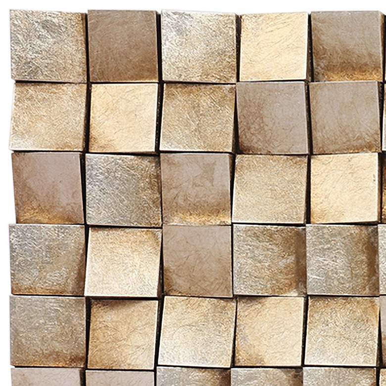 Image 3 Textured 2 72 inchW Metallic Rugged Wooden Blocks Metal Wall Art more views