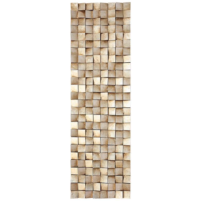 Image 7 Textured 2 72"W Metallic Rugged Wooden Blocks Metal Wall Art more views