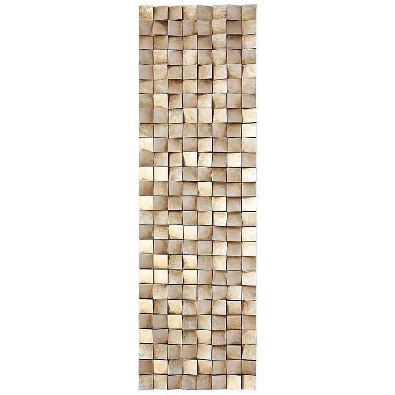 Image 7 Textured 2 72 inchW Metallic Rugged Wooden Blocks Metal Wall Art more views