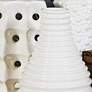 Textured Alabaster White Ceramic Decorative Vases Set of 3