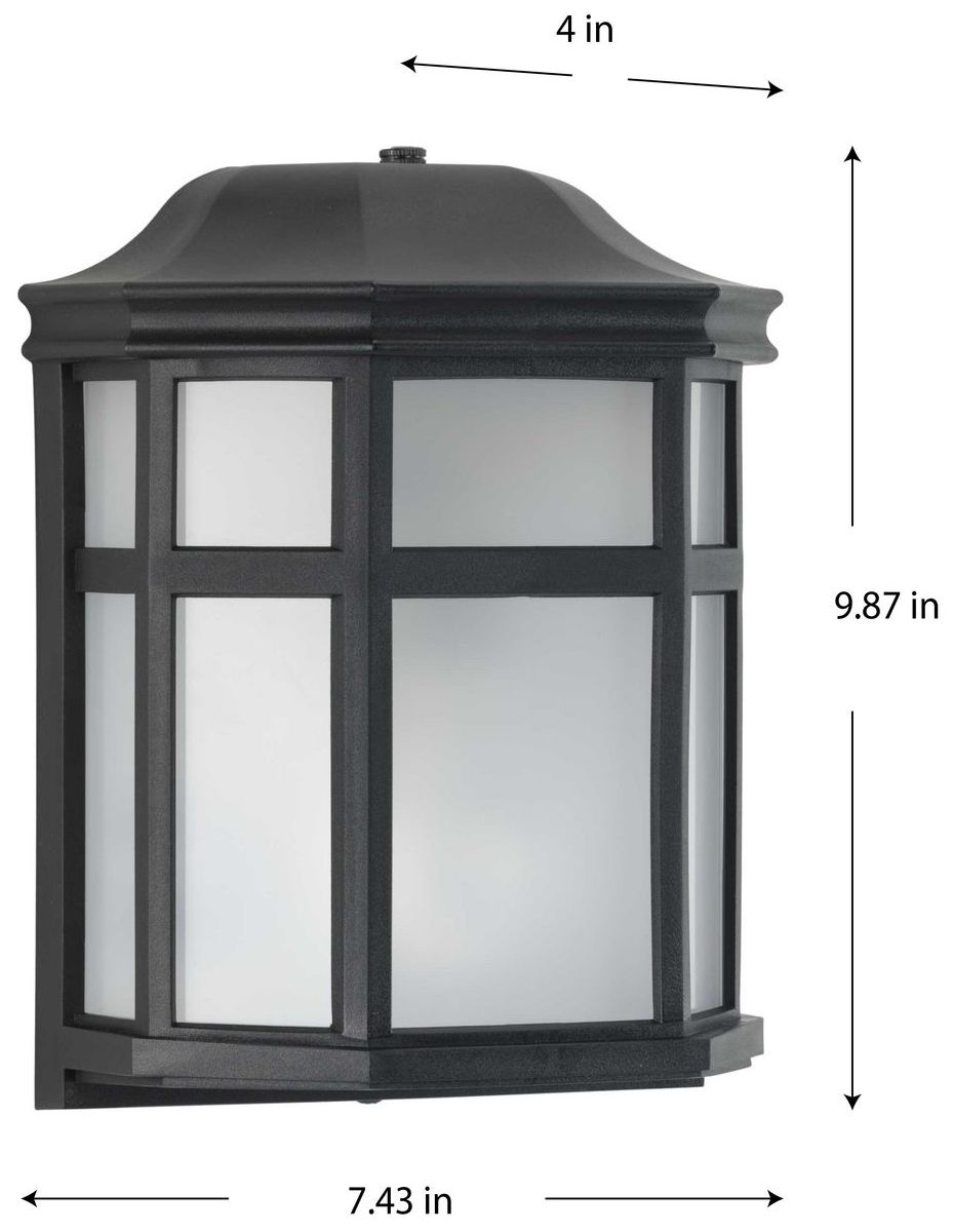 Image 4 Textured Black Frosted Shade Traditional Outdoor Wall Lantern Light more views