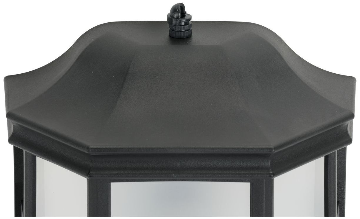 Image 6 Textured Black Frosted Shade Traditional Outdoor Wall Lantern Light more views