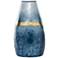 Textured Blue and Gold 21" High Glass Decorative Vase