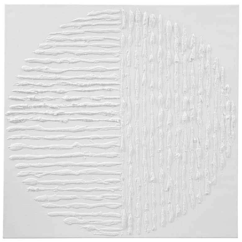 Image 1 Textured Circle 48" x 48" White Canvas Art