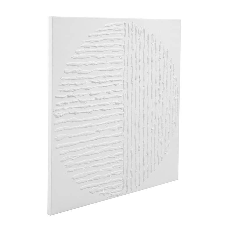 Image 2 Textured Circle 48" x 48" White Canvas Art more views
