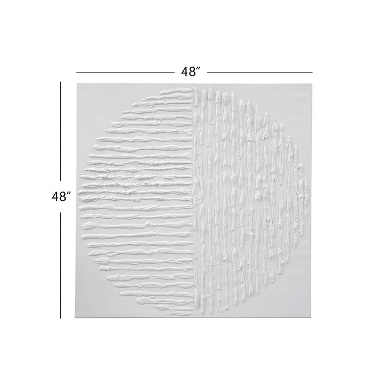 Image 5 Textured Circle 48" x 48" White Canvas Art more views