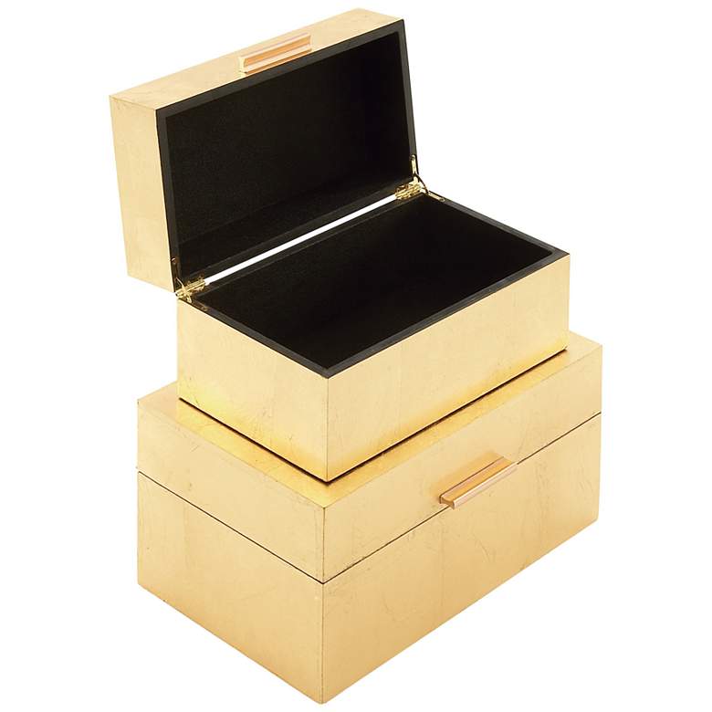 Textured Gold Rectangular Decorative Boxes Set of 2 more views